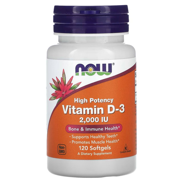 Vitamin D3 2000 IU: 120 Capsules for Adults