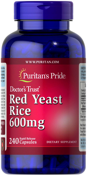 Puritan's Pride Red Yeast Rice Supplement - 600mg, 240 Capsules