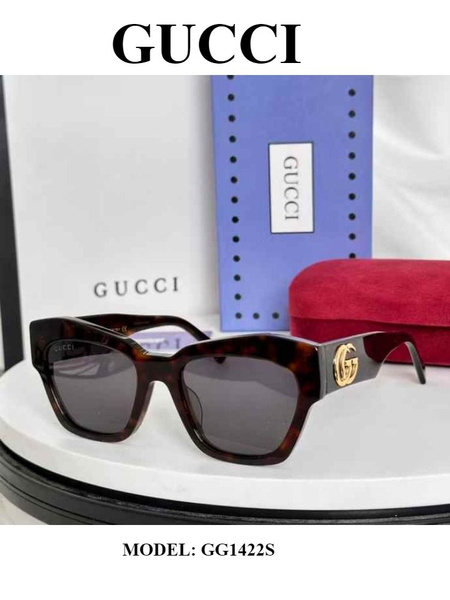 Gucci GG1422S Sunglasses: Classic Thick Frame Women's Designer Shades