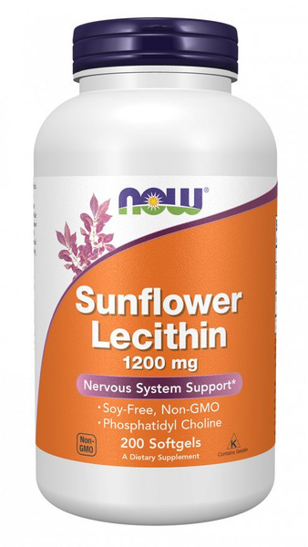 Sunflower Lecithin 1200mg (200 Softgels): Improves Memory & Promotes Healthy Skin, Hair, & Nails