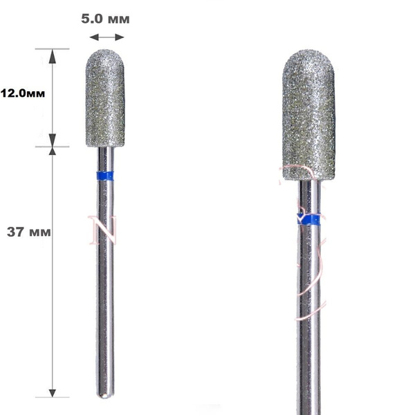 10pcs 5mm Shank 12mm Cutter Length Radius End Mill Blue Ring