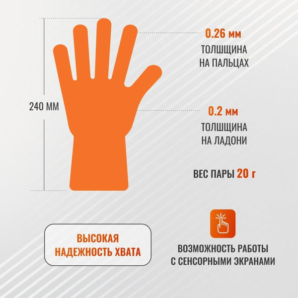 Orange Nitrile Gloves (25 Pairs, Large) - GOGRIP