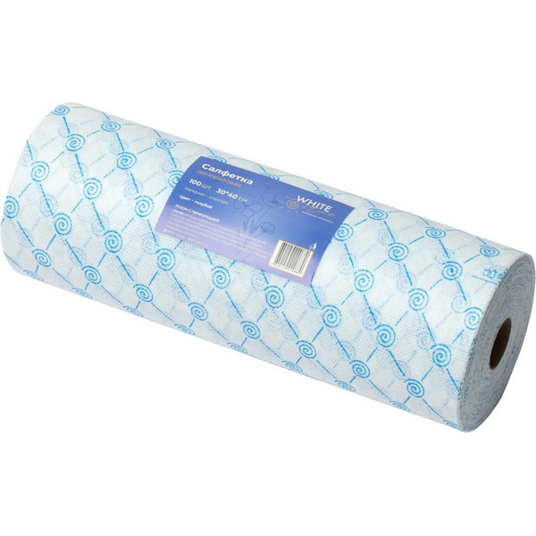 Bulk Spunlace Wipes Rolls - 30x40cm Blue, 50gsm, 100/Roll