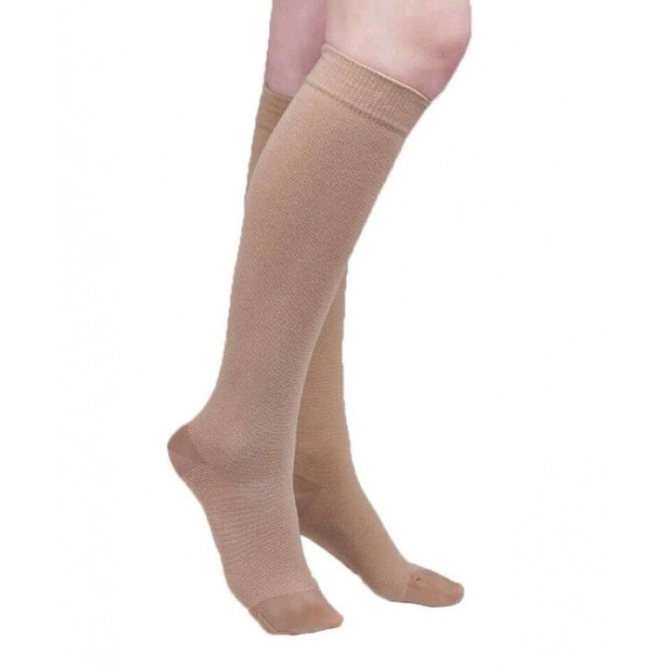 Cream Compression Socks, Class 2 - Smolensk Knitwear