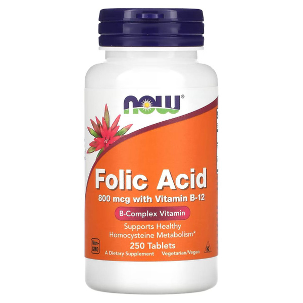 Folic Acid 800 mcg (250 Tablets) + Vitamin B12