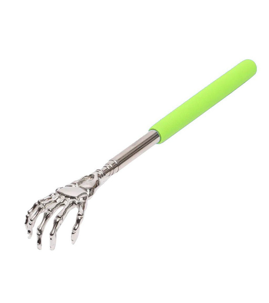 Telescoping Back Scratcher "Skeleton" - Light Green, 22-58cm