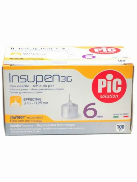 INSUPEN 31G Insulin Pen Needles (0.25mm x 6mm), 100 Count