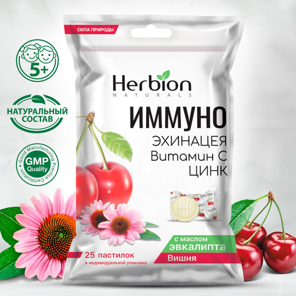 Immune Support: Echinacea, Vitamin C, Zinc & Cherry - 25 Capsules