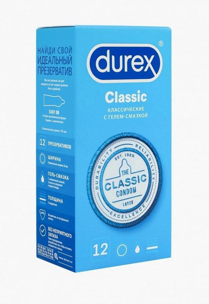 Durex Classic Condoms, 12-Pack