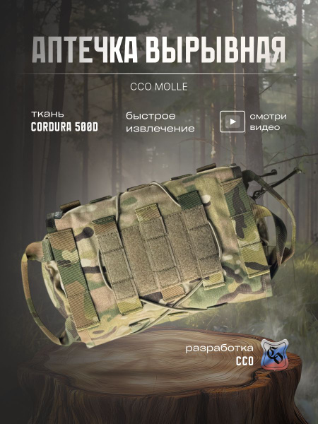 Tactical MOLLE Rip-Away First Aid Pouch - Multicam