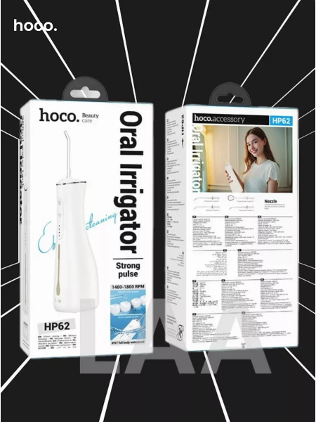 HP62 Cordless Water Flosser, 300ml Tank, 1400mAh Battery (White)