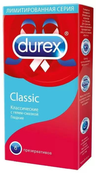 Durex Classic Condoms: Anatomically Shaped, 6 Pack
