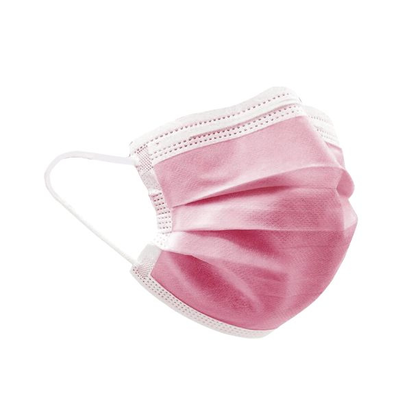 Disposable 3-Ply Pink Face Mask