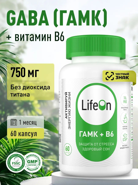 GABA & B6 60 Capsules: Stress Relief & Sleep Support