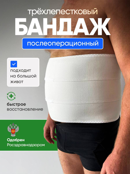 Post-Surgery Abdominal Binder: Large, 3-Panel, Men's & Women's