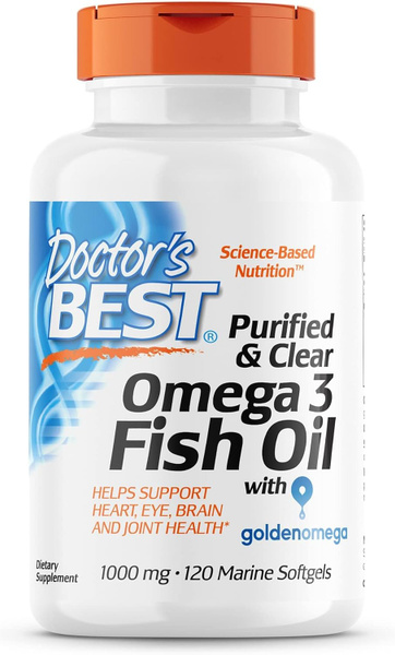 Omega-3 Fish Oil 1000mg (120 Capsules) - Pure & Clear