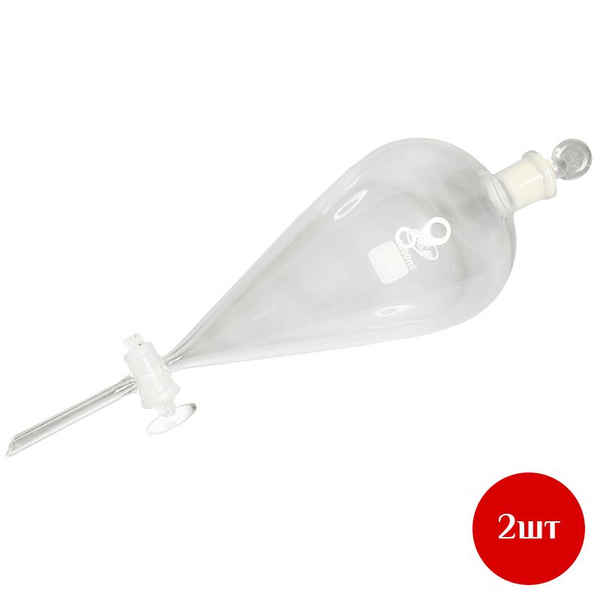 Pear-Shaped Dividing Funnel VD-3-1000, GOST 25336-82 (2 pcs)