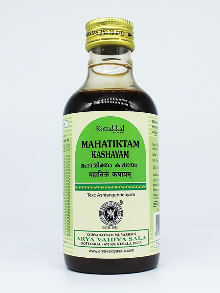 Kottakkal Mahatiktakam Kashayam: 200ml Ayurvedic Skin Supplement
