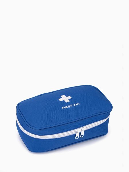 Blue Zippered Cosmetic Bag