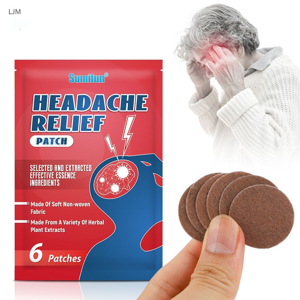 Headache Relief Topical Herbal Patches, 6 Pack 6 Count