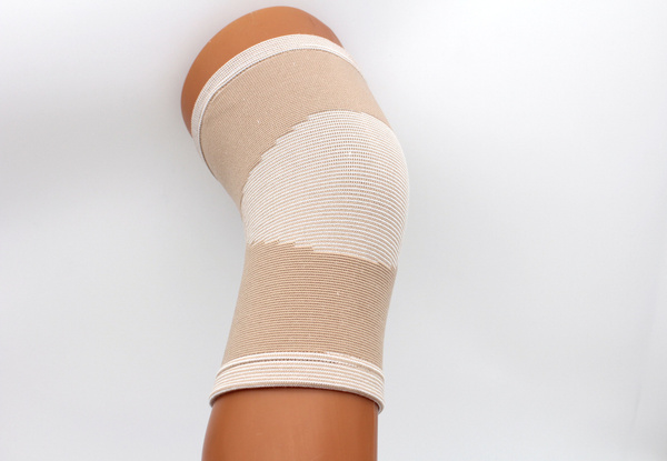 Beige Cotton Compression Knee Support Sleeve (S-XL)