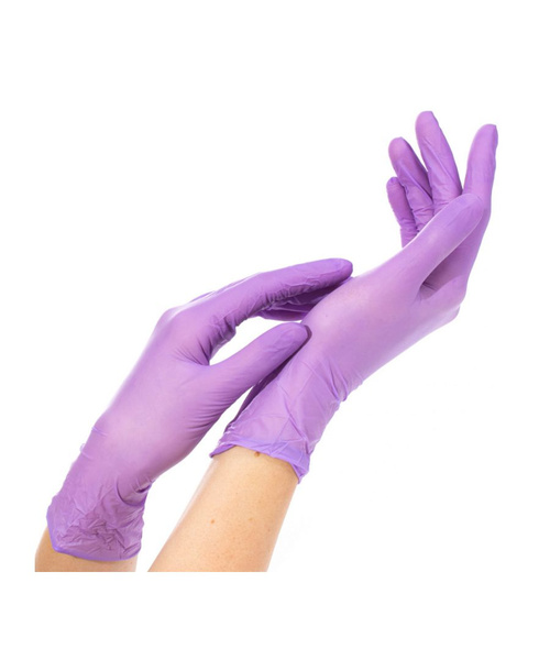 Purple Nitrile Gloves, Powder-Free, Medium, 100 Count (50 Pairs)