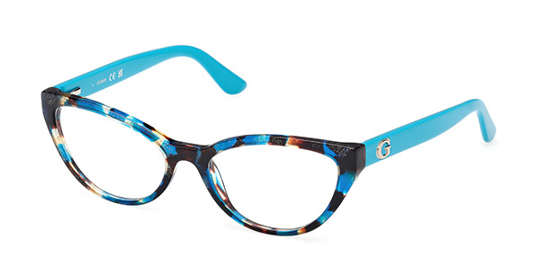 Guess GU 50236 087 Blue Cat Eye Plastic Women's Eyeglass Frames