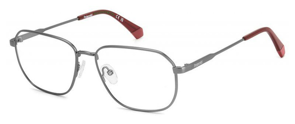 Polaroid PLD D538 R80 Men's Gray Metal Rectangular Eyeglasses