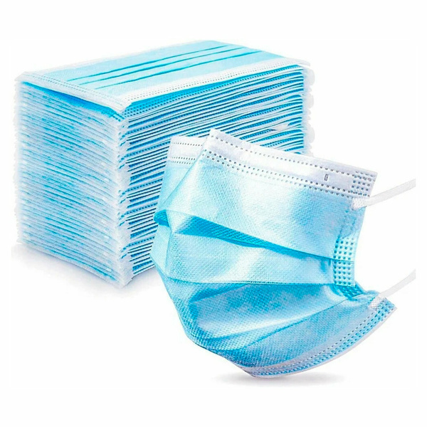 Disposable 3-Ply Blue Medical Masks with SMS Filter (50 Pack)