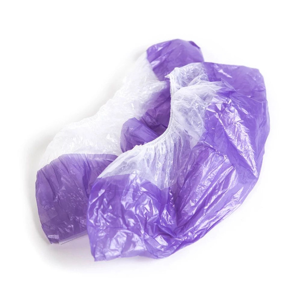 Heavy-Duty Shoe Covers, Double Layered, 100 Pack, White/Purple, Made in Russia