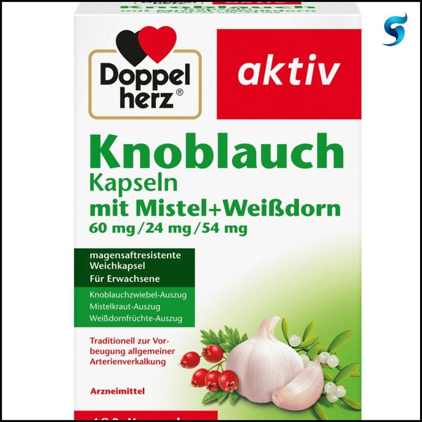 Doppelherz Garlic, Mistletoe & Hawthorn Capsules - 480 Count Supplement