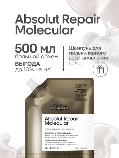 L'Oréal Professionnel Absolut Repair Molecular Refill Shampoo (500ml)