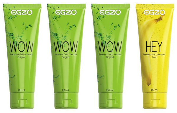 Egzo Wow & Hey: 3x 100ml Gel + Anal Lubricant Set
