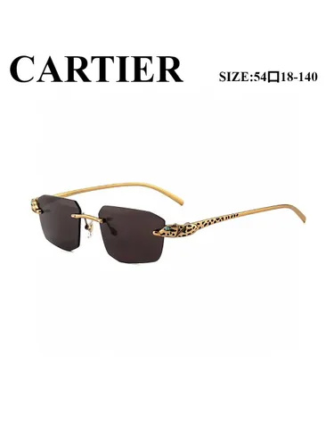 Cartier CT0476S Leopard Print Rimless Sunglasses