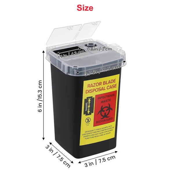 Medical Sharps Disposal: 2 Hair Salon Containers, Mini-Disposer, Blades & Needles