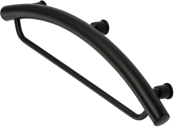 Deante Vital Matte Black Bathroom Grab Bar with Towel Holder