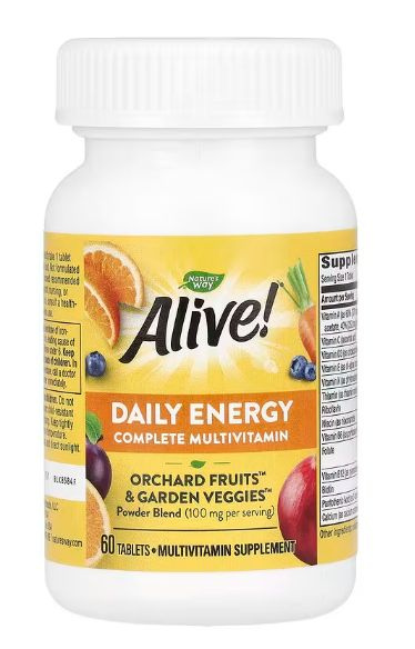 Alive! Daily Energy Multivitamin with Iron (60 Tablets) - Immune, Bone & Heart Support