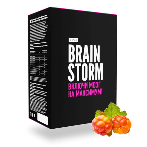 EWA Brainstorm: Brain-Boosting Supplement with Cloudberry Flavor (20 Sticks)
