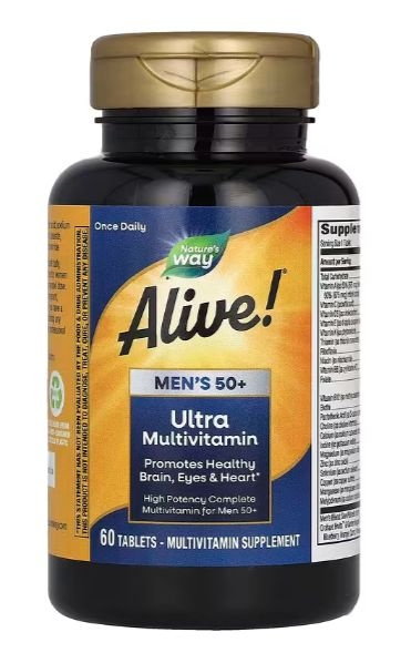 Men's 50+ Multivitamin: Energy, Heart, Brain & Prostate Support (60 Tablets)