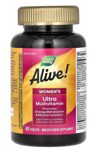 Women's Multivitamin 60 Count: Nature's Way Alive! Once Daily Ultra Potency for Skin, Hair & Nails