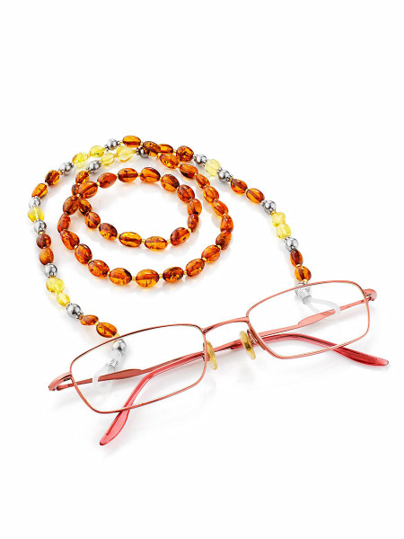 Amber Bead Sunglasses & Eyeglass Holder