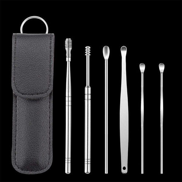 Metal Ear Picks Set, 6-Piece Ear Cleaning Tool
