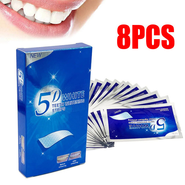 5D Teeth Whitening Strips: Remove Yellow Stains