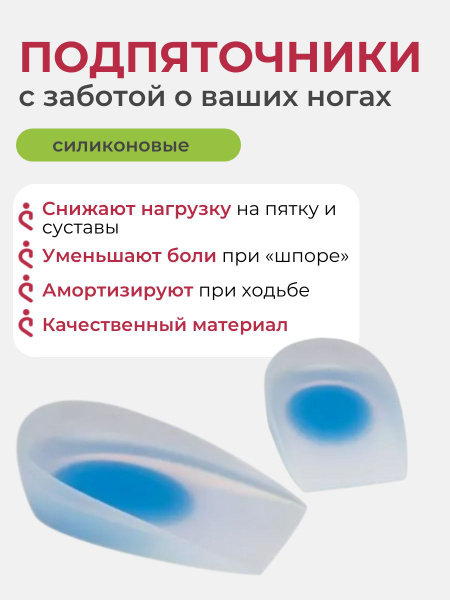 Heel Spur & Plantar Fasciitis Relief: Silicone Heel Cups