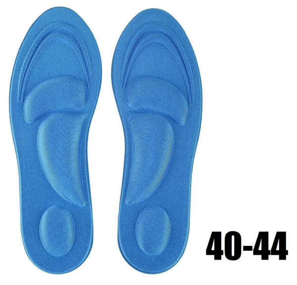 Memory Foam Orthotic Insoles for Flat Feet: Arch Support & Cushioning (Sizes 40-44, Blue)