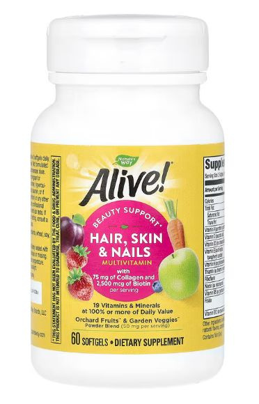 Nature's Way Alive! Hair, Skin & Nails Supplement - 60 Capsules