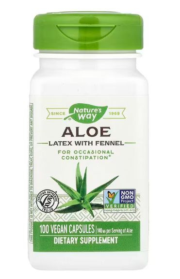 Nature's Way Aloe & Fennel 100 Capsules: Digestive Support & Gentle Laxative