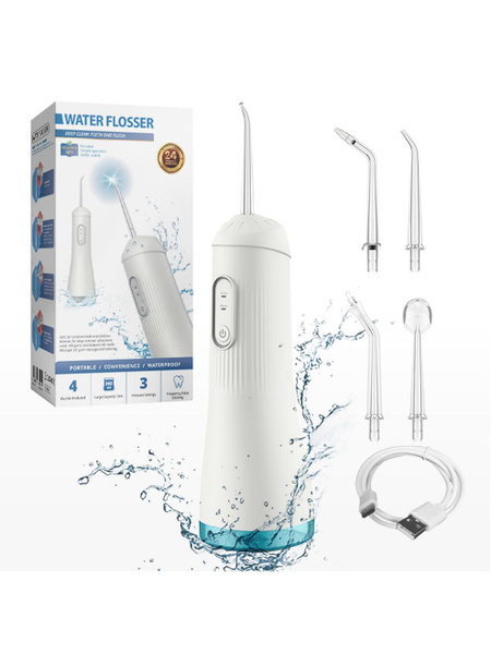 Portable Electric Teeth Whitening Water Flosser with 4 Tips