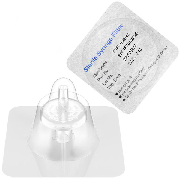 PTFE Sterile Filter 0.22µm (13mm, Hydrophobic, High Flow, 10 Pack)