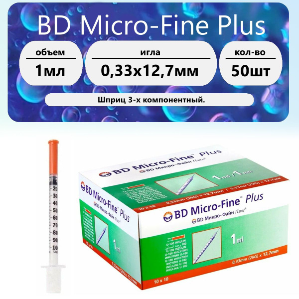 Insulin Syringes 1ml U100 29G (50 Pack)